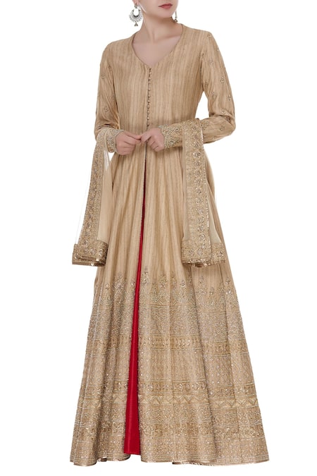 Vandana Sethi Embroidered Kurta Lehenga Set 