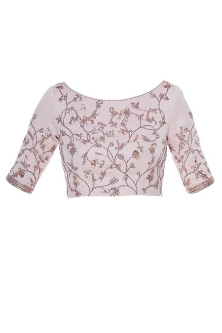 Buy Pooja Peshoria Pink Organza Embroidered Floral Mukaish Saree With Cutdana Embellished Blouse Online at Aza Fashions Buy_Pooja Peshoria_Pink Organza Embroidered Floral Mukaish Saree With Cutdana Embellished Blouse _Online_at_Aza_Fashions