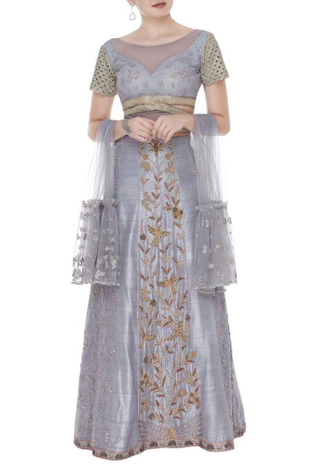 Divya Kanakia Zardosi Embroidered Lehenga Set 