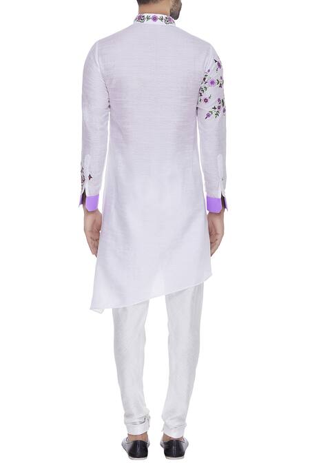 Sol By Piyush Dedhia Floral embroidered asymmetric kurta with churidar 