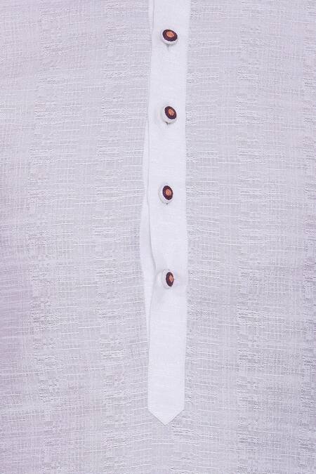 Sol By Piyush Dedhia_Off White Cotton Embroidered Floral Asymmetric Kurta With Churidar  _at_Aza_Fashions