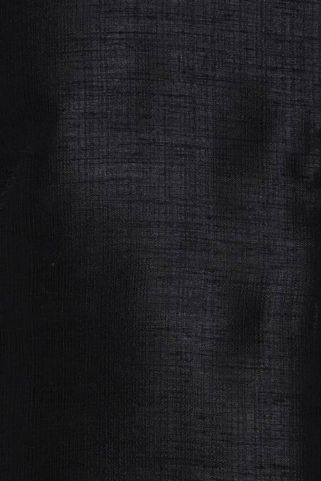 Sol By Piyush Dedhia_Black Cotton Embroidered Floral Kurta With Salwar  _at_Aza_Fashions