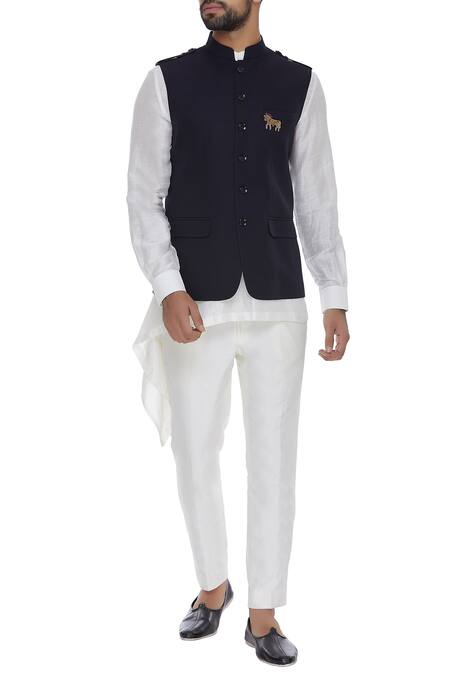 Aqube by Amber Nehru jacket with shoulder epaulette 