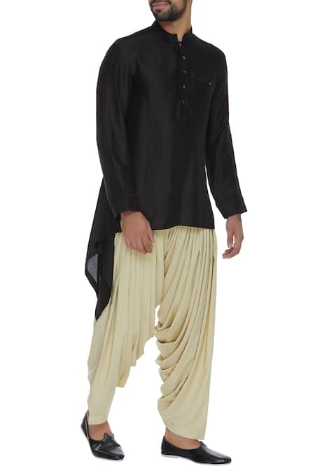 Aqube by Amber Linen satin asymmetric kurta 