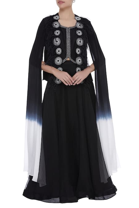 Eclat By Prerika Jalan Chanderi Silk Jacket Lehenga Set 