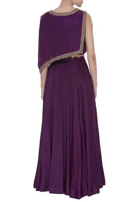 Eclat By Prerika Jalan Embroidered crop top with skirt 