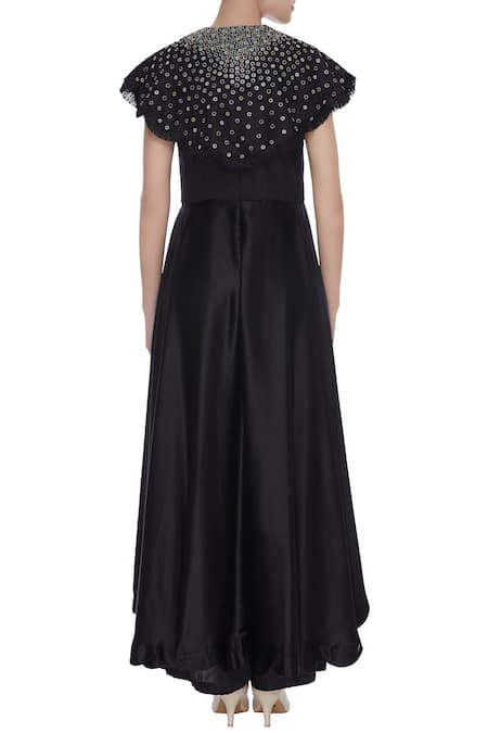 Eclat By Prerika Jalan Chanderi Silk Cape Jumpsuit 