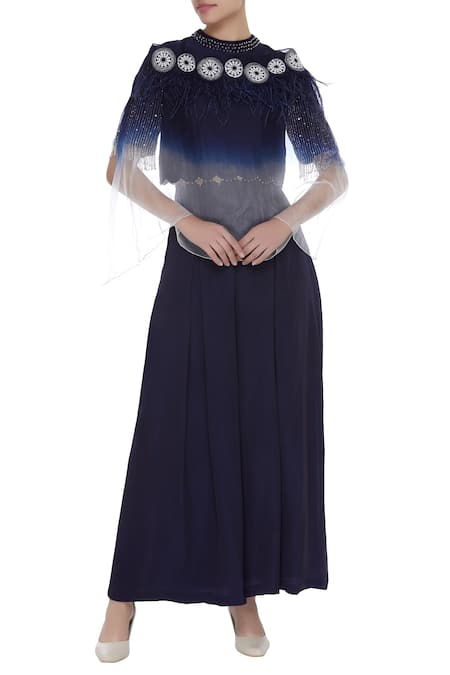 Eclat By Prerika Jalan Fringe crop top with pleated pants 