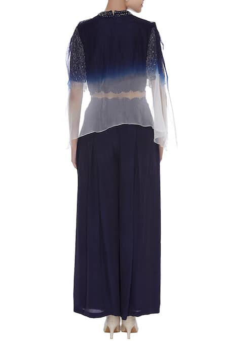 Eclat By Prerika Jalan Fringe crop top with pleated pants 