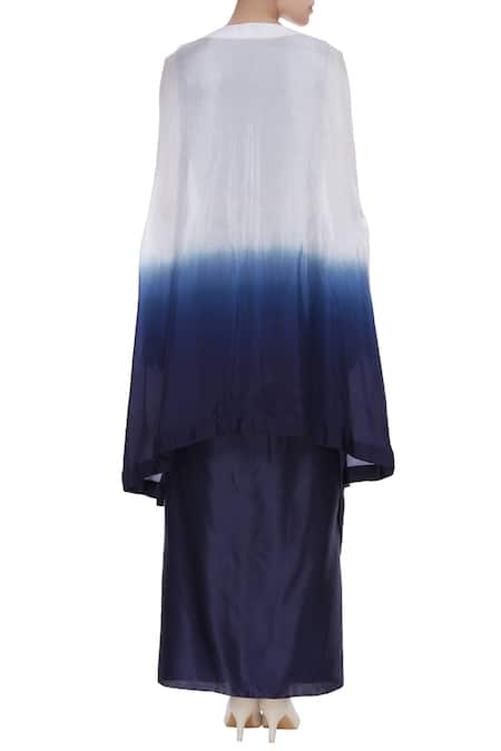 Eclat By Prerika Jalan Embroidered crop top with draped skirt and jacket 