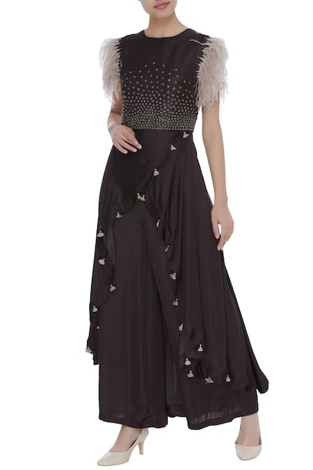 Eclat By Prerika Jalan Embroidered Overlay Jumpsuit 