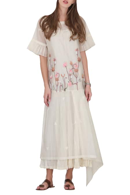 Prama By Pratima Pandey Handwoven chikankari dress with inner 