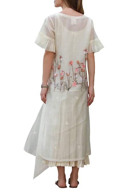 Prama By Pratima Pandey Handwoven chikankari dress with inner 