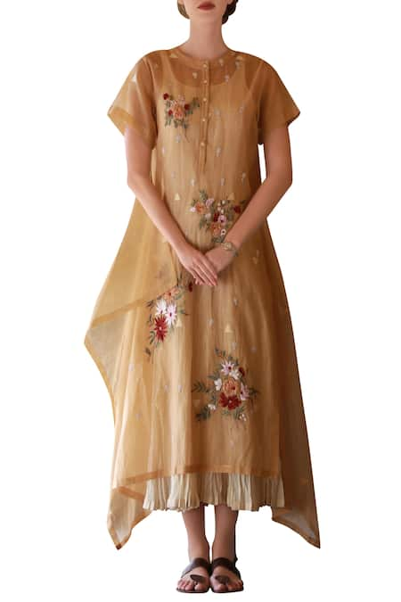 PRAMA BY PRATIMA PANDEY Parsi & chikankari hand embroidered tunic & anarkali 