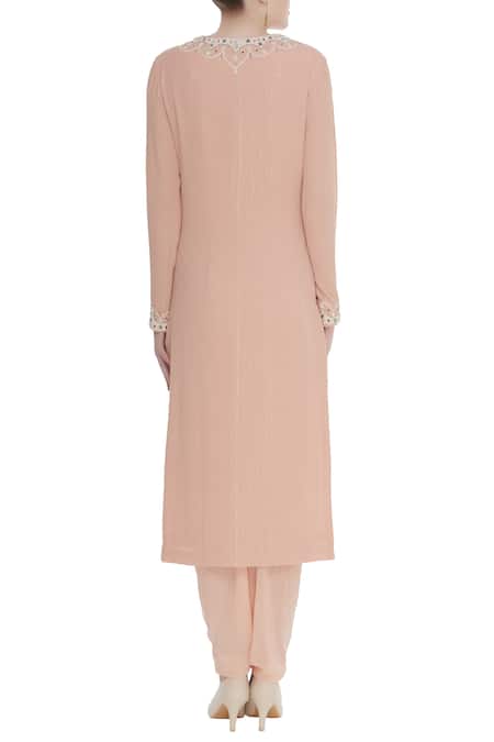 Priyanka Singh Mirror & peral embroidered kurta set 