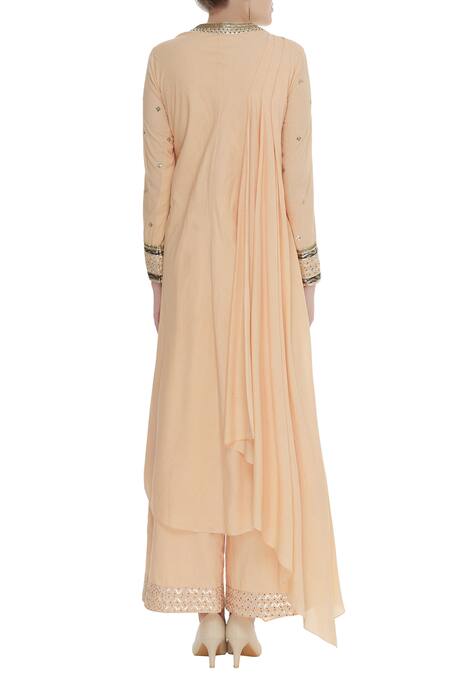 Priyanka Singh Gota & resham asymmetric embroidered kurta set 