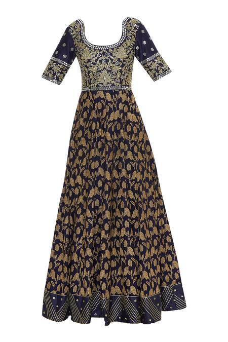 Buy Neha Khullar Blue Organza, Chanderi Silk, Banarasi Embroidered Anarkali Kurta With Dupatta Online at Aza Fashions Buy_Neha Khullar_Blue Organza, Chanderi Silk, Banarasi Embroidered Anarkali Kurta With Dupatta _Online_at_Aza_Fashions