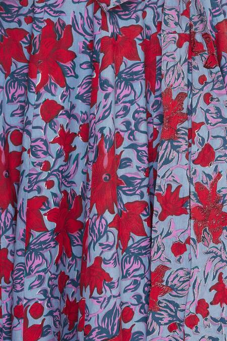 Surendri Blue Chanderi Embroidered Zari Hexagon Lehenga Set at Aza Fashions Surendri_Blue Chanderi Embroidered Zari Hexagon Lehenga Set_at_Aza_Fashions