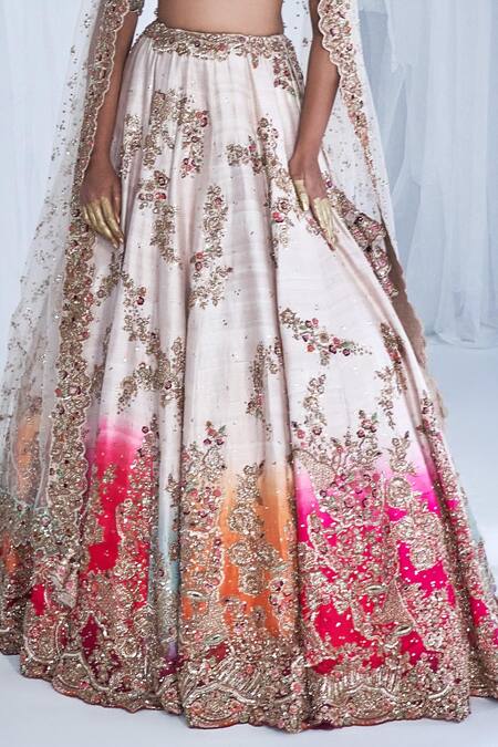Buy Dolly J Beige Silk Sequins, Beads, Jasmine Raw Floral Embellished Bridal Lehenga Set Online at Aza Fashions Buy_Dolly J_Beige Silk Sequins, Beads, Jasmine Raw Floral Embellished Bridal Lehenga Set _Online_at_Aza_Fashions