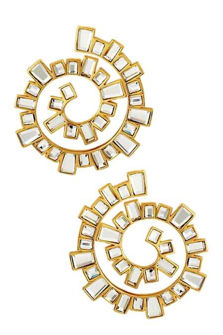 Isharya Mirror spiral earrings 