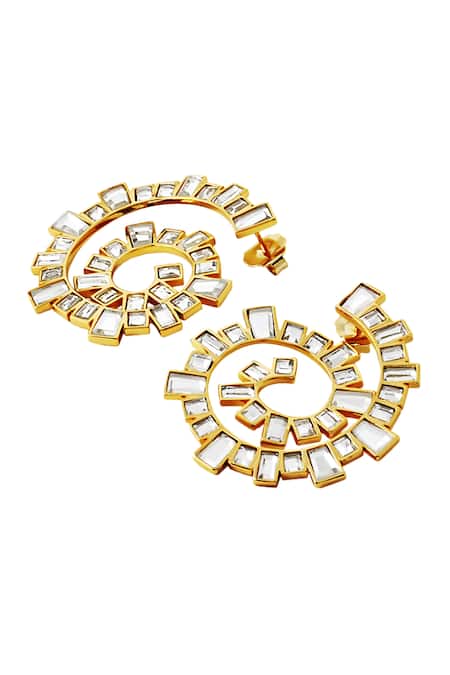 Isharya Mirror spiral earrings 