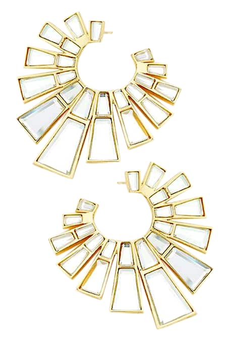 Isharya Baguette mirror earrings 