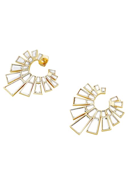 Isharya Baguette mirror earrings 