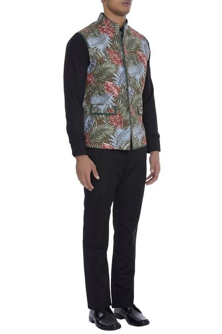 Khanijo_Multi Color Linen Printed Bundi _Online_at_Aza_Fashions