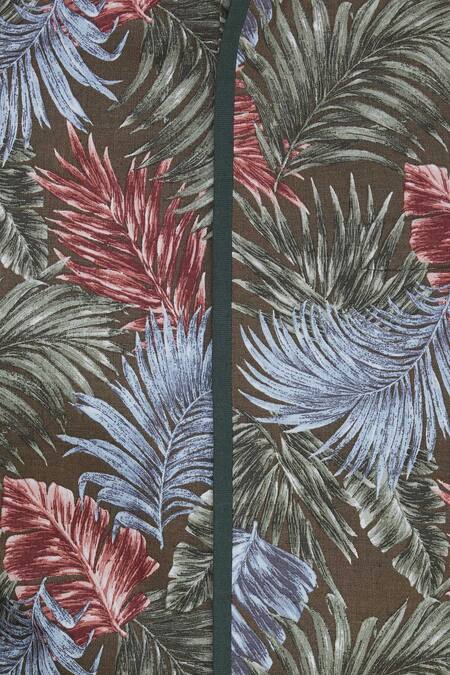 Khanijo_Multi Color Linen Printed Bundi _at_Aza_Fashions