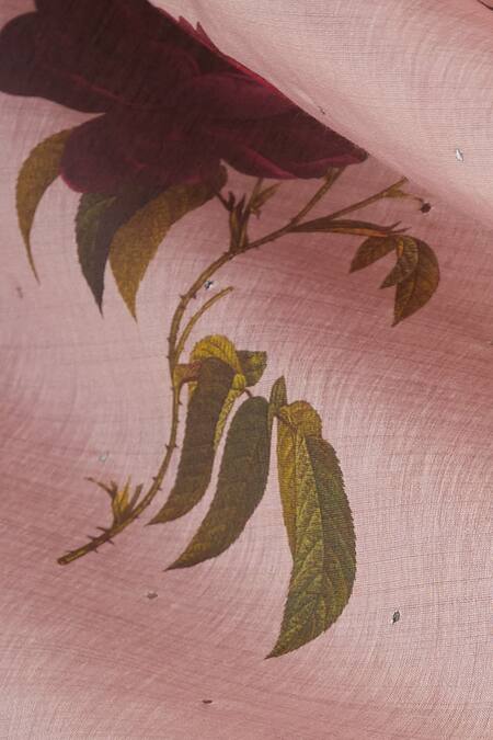 Shop_Payal Pratap_Peach Round Printed Saree With Blouse _Online_at_Aza_Fashions