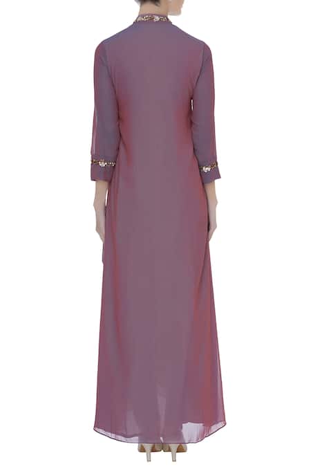 Zeel Doshi Gathered drape tunic with embroidery 