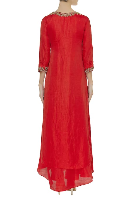 Zeel Doshi Cutwork & butti embellished layered tunic 