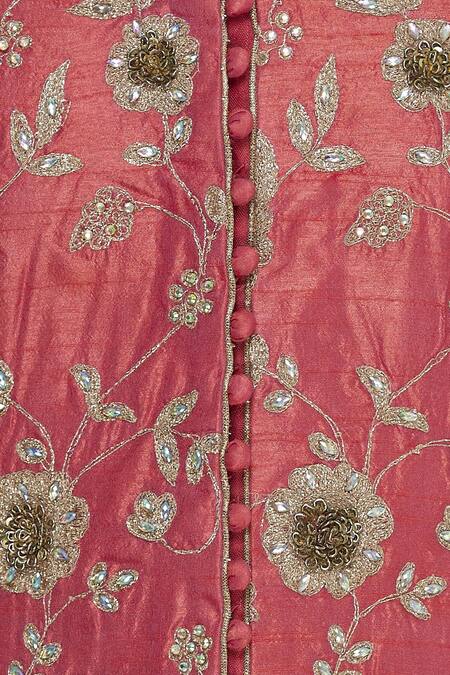 Vandana Sethi_Coral Embroidered  Anarkali Kurta Set_at_Aza_Fashions