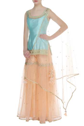 Buy Preeti S Kapoor Blue Sleeveless 