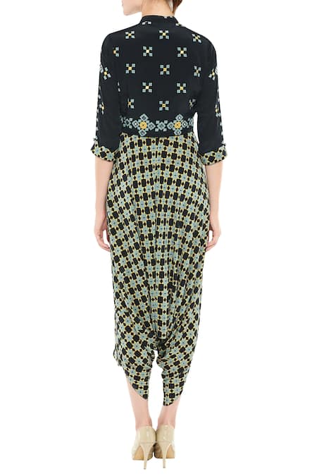 Soup By Sougat Paul Printed Jumpsuit With Jacket 