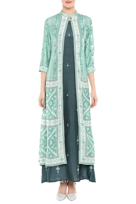 Soup by Sougat Paul Printed jacket with inner tunic 