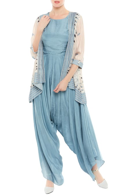 Soup By Sougat Paul Draped Jumpsuit With Jacket 
