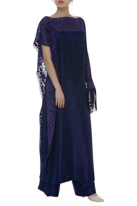 Manish Malhotra Blue Kashmiri Embroidered Kurta Set