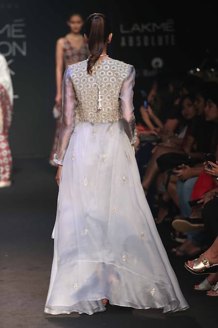 Punit Balana Embroidered cape with bralette & dhoti pants 