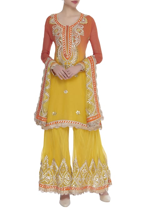 Abhi Singh Embroidered Kurta Sharara Set 