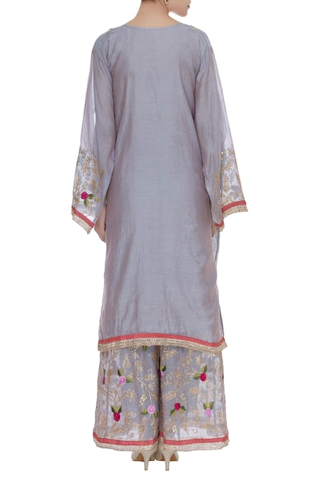 Abhi Singh Chanderi Silk Kurta Palazzo Set 