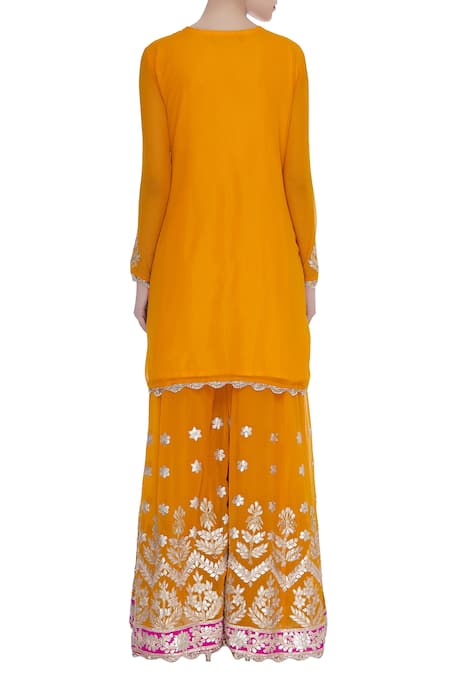 Abhi Singh Chanderi Silk Kurta Sharara Set 