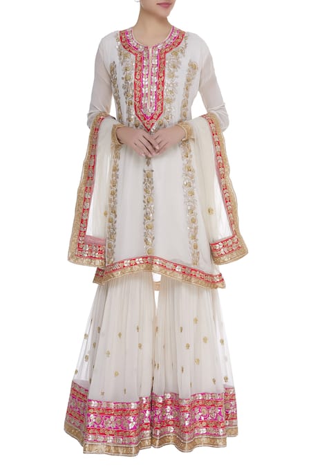 Abhi Singh Embroidered Kurta Sharara Set 