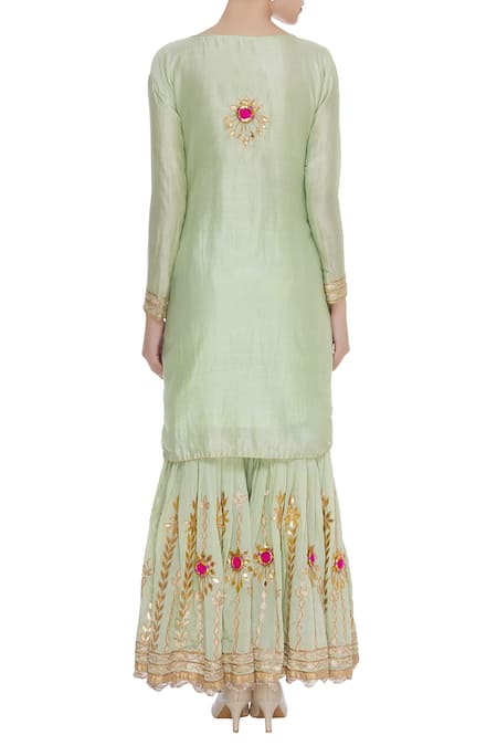 Abhi Singh Chanderi Silk Kurta Sharara Set 