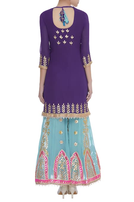 Abhi Singh Embroidered Kurta Sharara Set 