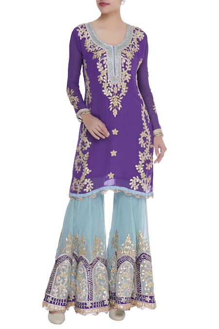 Abhi Singh Embroidered Kurta Sharara Set 