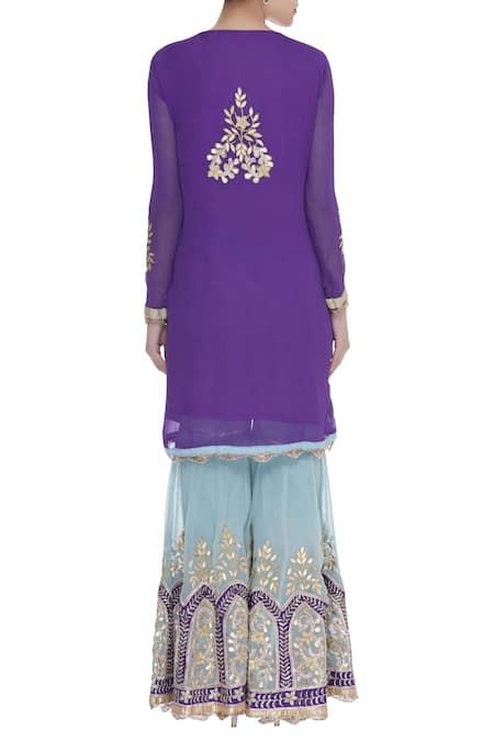 Abhi Singh Embroidered Kurta Sharara Set 