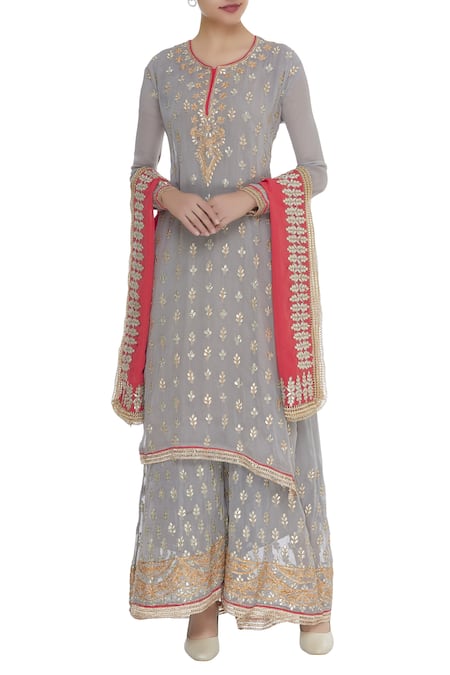 Abhi Singh Embroidered Kurta Palazzo Set 