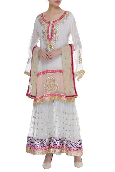 Abhi Singh Embroidered Kurta Sharara Set 