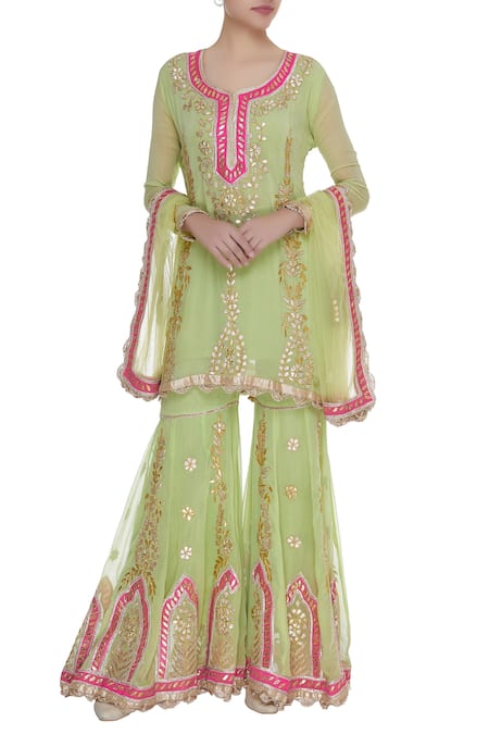 Abhi Singh Embroidered Kurta Sharara Set 